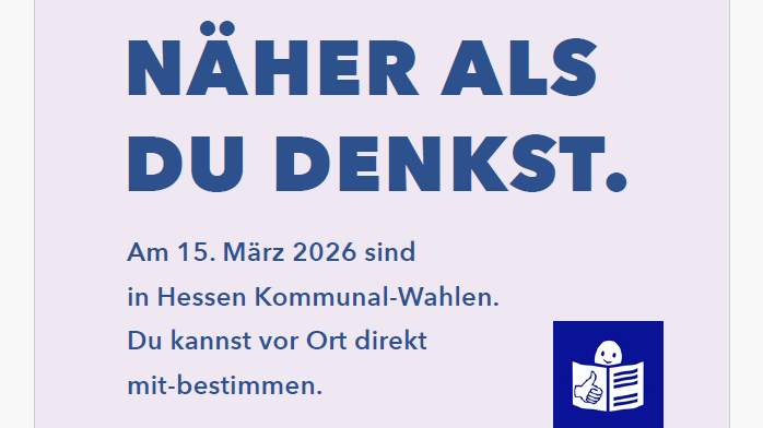 Zu den Kommunalwahlen in Hessen gibt es Informationen in leichter und einfacher Sprache.