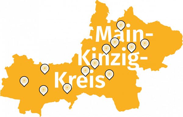 Landkarte mit Standorten des BWMK