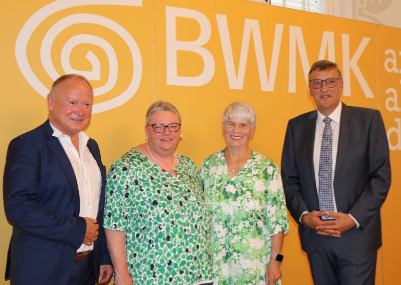 Beim BWMK-Jahresempfang (von links): Klaus-Jürgen Grün, Cäcilie Kluth, Doris Peter und Martin Berg.